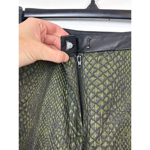 Tibi Snake Animal Print Leather Trim Ankle Cropped Pants 4 - Picture 3 of 5